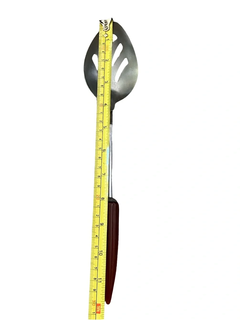 Vtg Androck Slotted Spoon Burgundy Red Bullet Bakelite Handle Kitchen Utensil 12